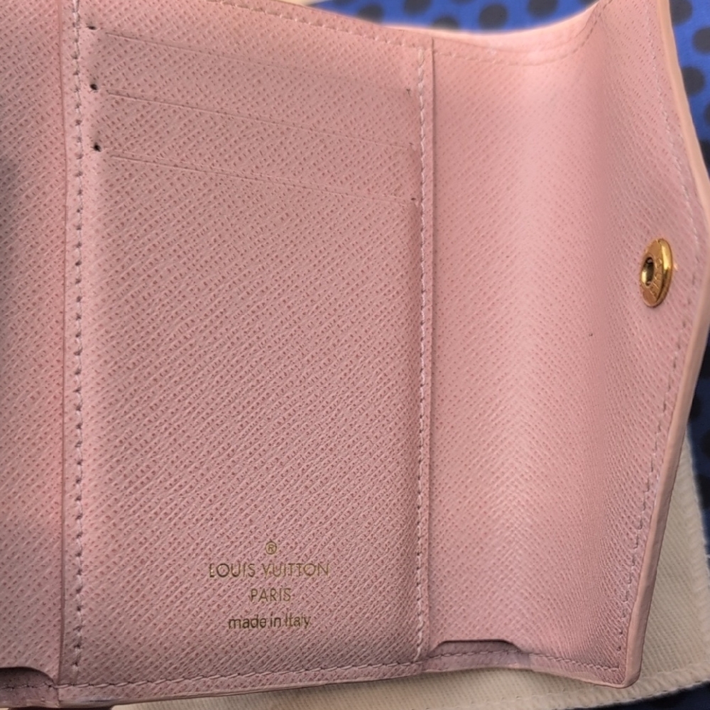 Louis Vuitton White and Pink Wallet with Damier Azur Pattern - Picture 8 of 14